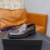 Prada Brushed Leather Penny Loafers – Fumè Brown