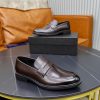 Prada Brushed Leather Penny Loafers – Fumè Brown