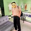 Prada Cotton Stripe T-Shirt- Camel (1) Prada Cotton Stripe T-Shirt- Camel