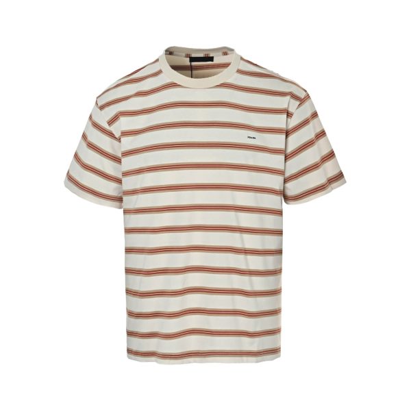 Prada Cotton Stripe T-Shirt- Camel (9) Prada Cotton Stripe T-Shirt- Camel