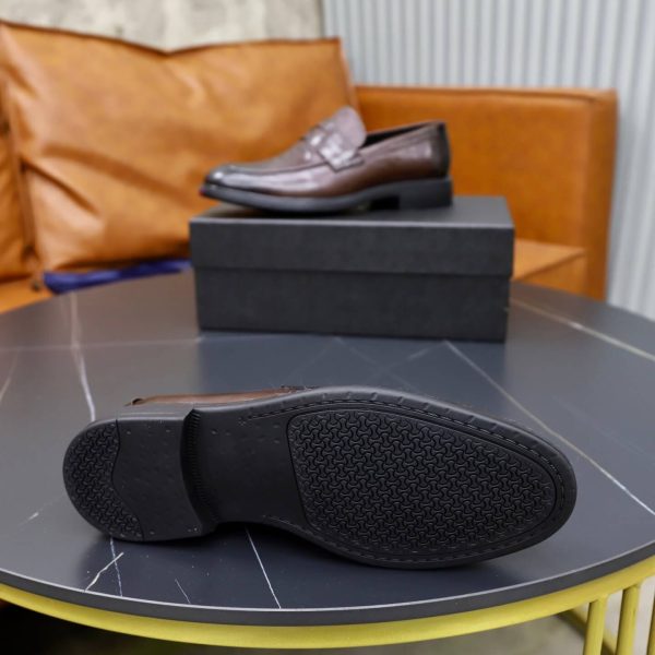 Prada Crinkled Leather Penny Loafers – Fumè Cocoa Brown (5) Prada Crinkled Leather Penny Loafers – Fumè Cocoa Brown