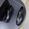Prada Crinkled Leather Penny Loafers – Vintage Black