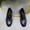 Prada Crinkled Leather Penny Loafers – Vintage Black