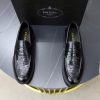 Prada Crinkled Leather Penny Loafers – Vintage Black