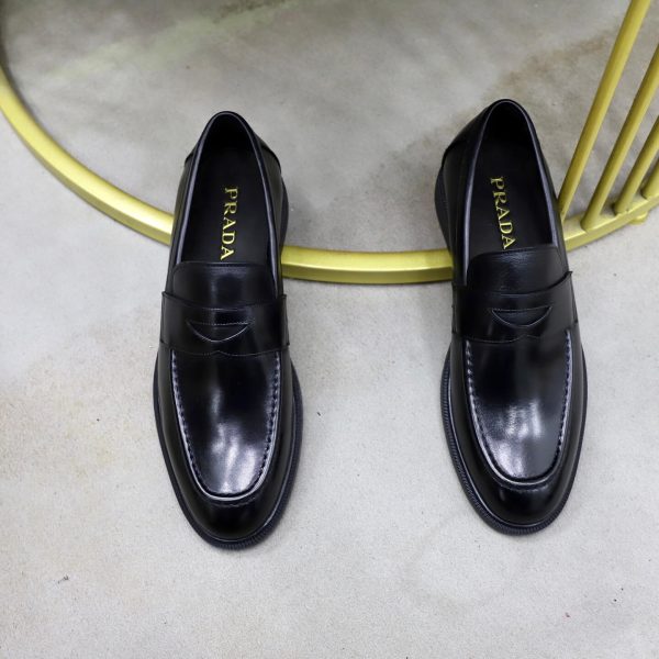 Prada Grained Leather Penny Loafers – Classic Black (5) Prada Grained Leather Penny Loafers – Classic Black
