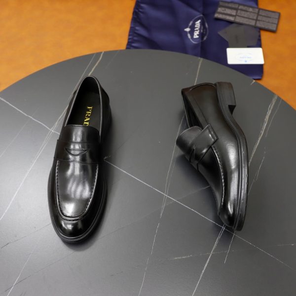 Prada Grained Leather Penny Loafers – Classic Black (7) Prada Grained Leather Penny Loafers – Classic Black