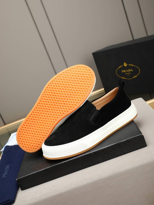 Prada Suede Slip-On Platform Sneaker – Black & White (7) Prada Suede Slip-On Platform Sneaker – Black & White