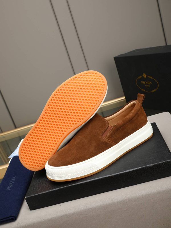 Prada Suede Slip-On Platform Sneaker – Cognac Brown (2) Prada Suede Slip-On Platform Sneaker – Cognac Brown
