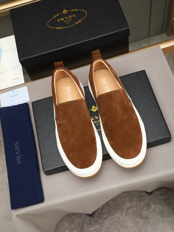 Prada Suede Slip-On Platform Sneaker – Cognac Brown (3) Prada Suede Slip-On Platform Sneaker – Cognac Brown