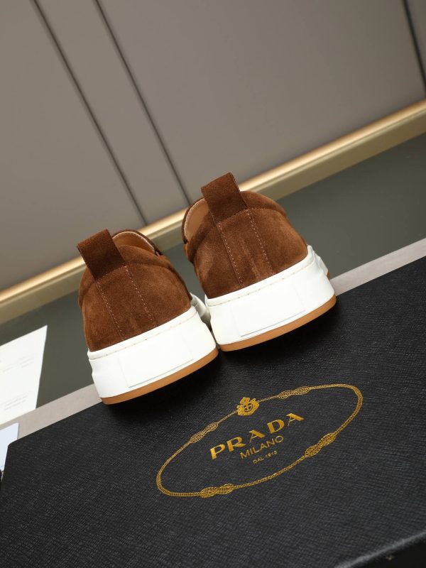 Prada Suede Slip-On Platform Sneaker – Cognac Brown (5) Prada Suede Slip-On Platform Sneaker – Cognac Brown