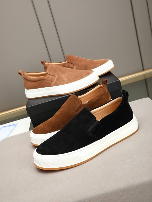 Prada Suede Slip-On Platform Sneaker – Cognac Brown (6) Prada Suede Slip-On Platform Sneaker – Cognac Brown