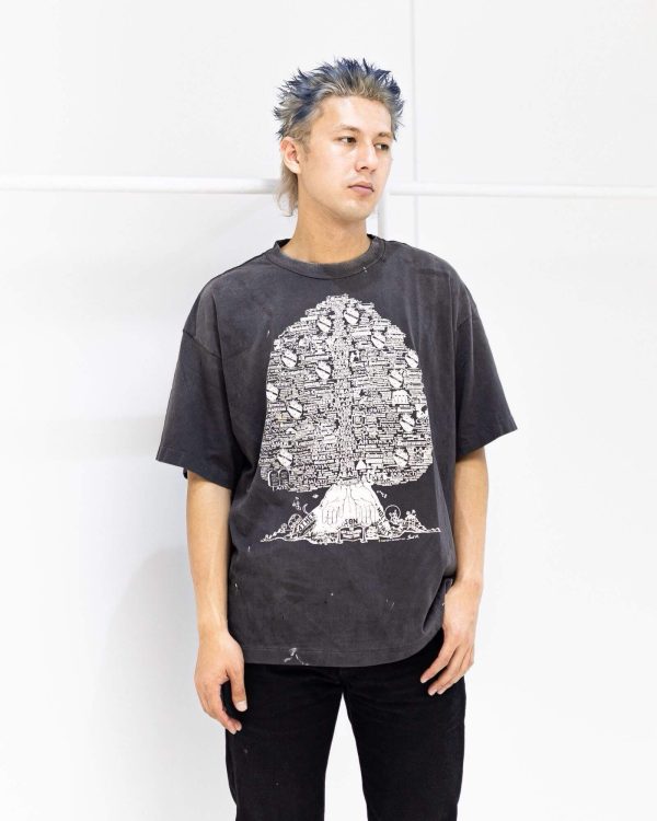 SAINT M×××××× (Saint Michael) SS T-Shirt Tree- Charcoal Grey (2) SAINT M×××××× (Saint Michael) SS T-Shirt / Tree- Charcoal Grey