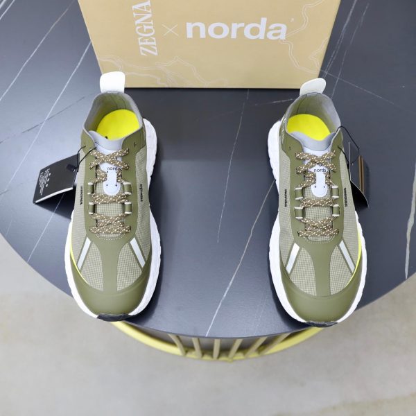 ZEGNA x norda 001 Sneaker – Olive Green & Citron Yellow