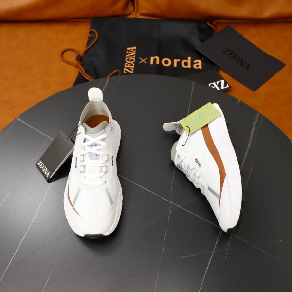 ZEGNA x norda 001 Sneaker – White & Foliage Brown (2) ZEGNA x norda 001 Sneaker – White & Foliage Brown