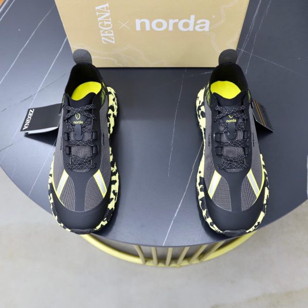 ZEGNA x norda 001 Technical Trail Sneakers – Black & Acid Yellow