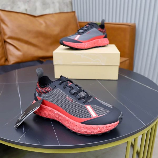 ZEGNA x norda 001 Technical Trail Sneakers – Grey, Black & Coral Red