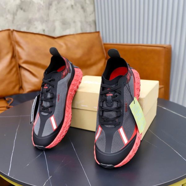 ZEGNA x norda 001 Technical Trail Sneakers – Grey, Black & Coral Red