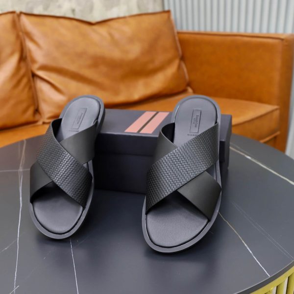 Zegna Pelletessuta Criss-Cross Sandals – Black