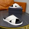 Zegna Pelletessuta Crisscross Sandals – Off-White & Black (1) Zegna Pelletessuta Crisscross Sandals – Off-White & Black