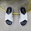 Zegna Pelletessuta Crisscross Sandals – Off-White & Black (5) Zegna Pelletessuta Crisscross Sandals – Off-White & Black