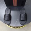 Zegna Signature Stitch Leather Slides – Black