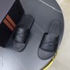 Zegna Signature Stitch Leather Slides – Black