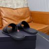 Zegna Signature Stitch Leather Slides – Black