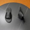 Zegna Signature Stitch Leather Slides – Black