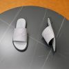 Zegna Signature Stitch Leather Slides – Light Grey