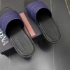 Zegna Signature Stitch Leather Slides – Navy Blue (1) Zegna Signature Stitch Leather Slides – Navy Blue