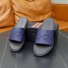 Zegna Signature Stitch Leather Slides – Navy Blue (9) Zegna Signature Stitch Leather Slides – Navy Blue