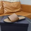 Zegna Signature Stitch Leather Slides – Tan