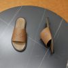 Zegna Signature Stitch Leather Slides – Tan