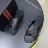 Zegna Smooth Leather Criss-Cross Sandals – Black