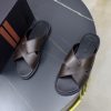 Zegna Smooth Leather Criss-Cross Sandals – Dark Brown