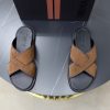 Zegna Suede Criss-Cross Sandals – Brown & Dark Brown