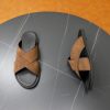 Zegna Suede Criss-Cross Sandals – Brown & Dark Brown