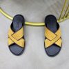 Zegna Suede Criss-Cross Sandals – Mustard Yellow & Dark Brown