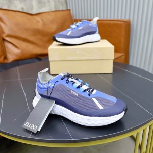 Zegna Triple Stitch Technical Mesh Sneakers – Electric Blue & Grey (3) Zegna Triple Stitch Technical Mesh Sneakers – Electric Blue & Grey