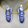 Zegna Triple Stitch Technical Mesh Sneakers – Electric Blue & Grey