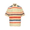 e9241556 (1) Loewe Fading Stripe Short-Sleeve Shirt- Orange