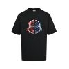 Moncler Paint-Splatter Logo T-Shirt- Black
