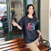 Moncler Paint-Splatter Logo T-Shirt- Black