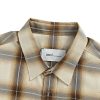 AMI Paris Boxy Beige Checkered Shirt Ami De Coeur In Canvas- Caramel (3) AMI Paris Boxy Beige Checkered Shirt Ami De Coeur In Canvas- Caramel