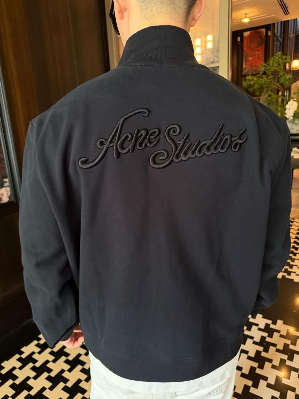 Acne Studios Back Zip-Up Sweatshirt- Black