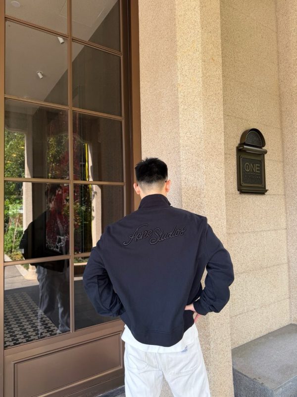 Acne Studios Back Zip-Up Sweatshirt- Black