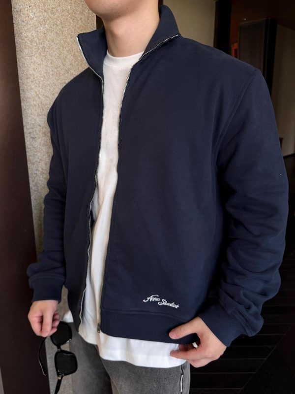 Acne Studios Back Zip-Up Sweatshirt- Navy Blue (3) Acne Studios Back Zip-Up Sweatshirt- Navy Blue