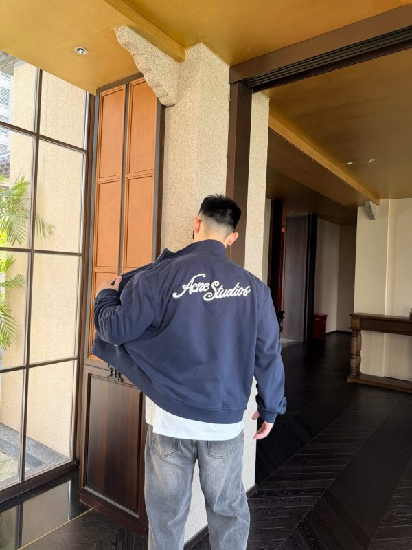 Acne Studios Back Zip-Up Sweatshirt- Navy Blue (4) Acne Studios Back Zip-Up Sweatshirt- Navy Blue