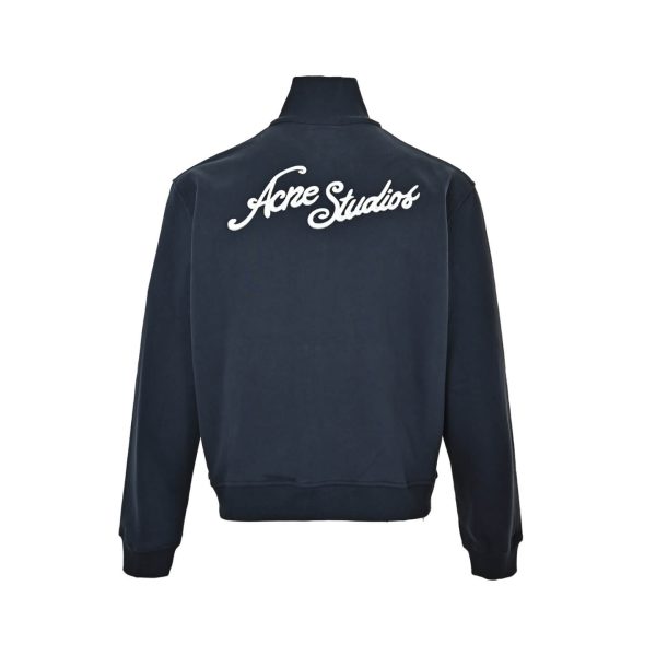 Acne Studios Back Zip-Up Sweatshirt- Navy Blue (9) Acne Studios Back Zip-Up Sweatshirt- Navy Blue