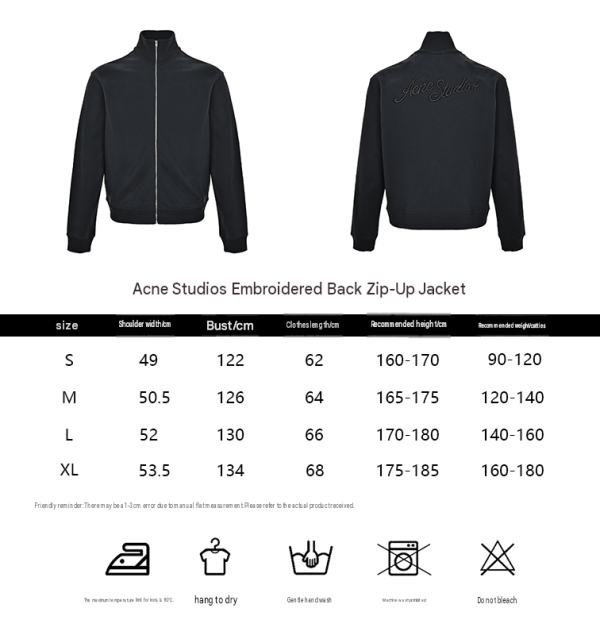 Acne Studios Back Zip-Up Sweatshirt- Black